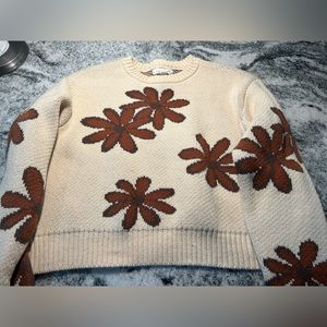 La hearts flower sweater thick cropped